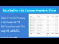 Add Custom Search and Filter to DataTables Server-side Processing with PHP
