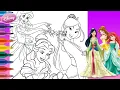 PRINCESS COLORING COMPILATION - Coloring Ariel Belle Mulan
