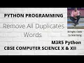 Python Program To Remove All Duplicates Words From A Given Sentence