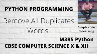 Python Program To Remove All Duplicates Words From A Given Sentence