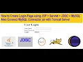 Login Page JSP Servlet JDBC MySQL Connect MySQL Connector jar with Server