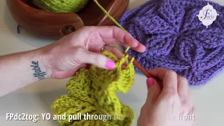 Crochet Basics Front Post DC 2 together FPdc2tog in 60 seconds