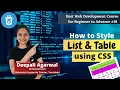 List Table Styling using CSS CSS Tutorial Web Development Course 2022