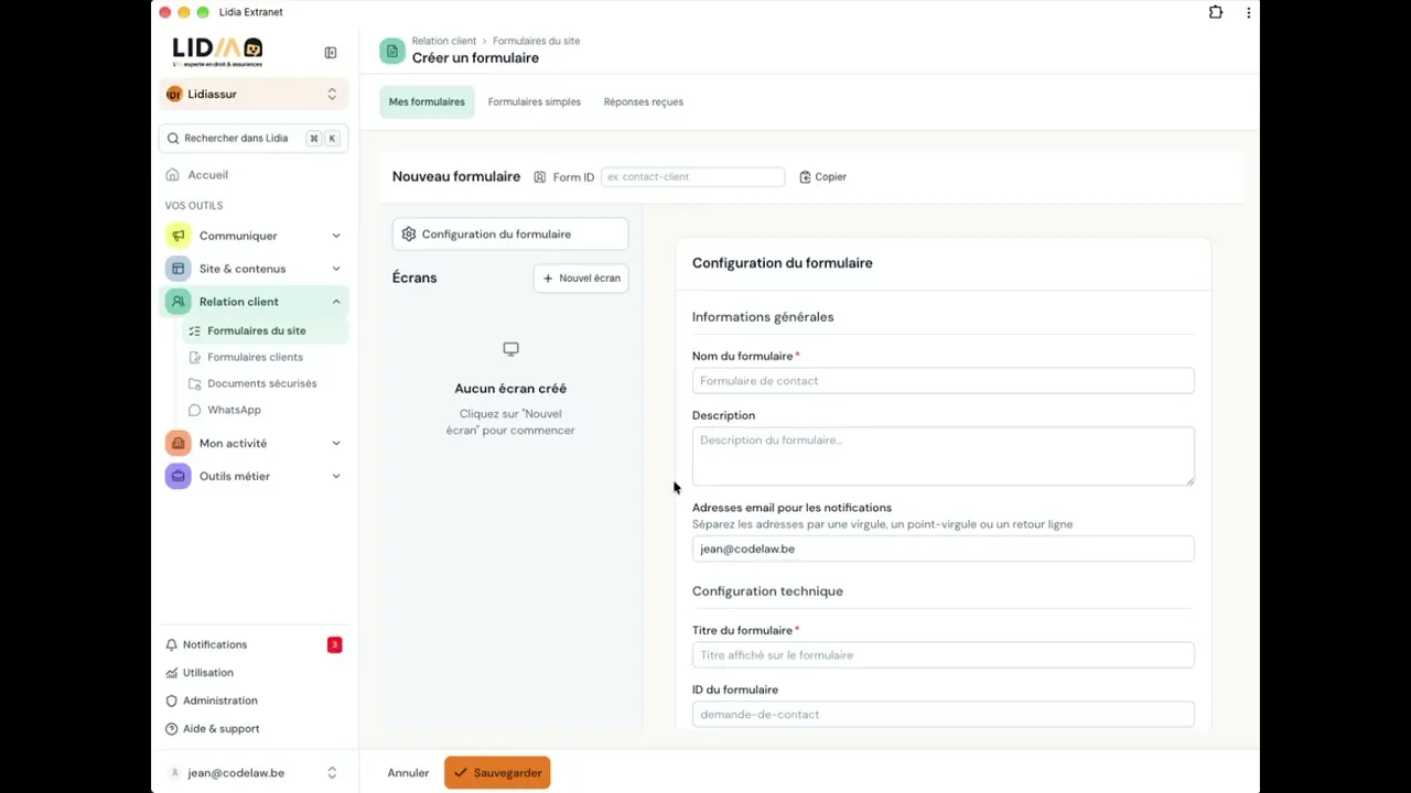 Formulaires du site