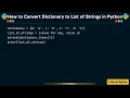How to Convert Dictionary to List of Strings in Python