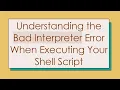 Understanding the Bad Interpreter Error When Executing Your Shell Script