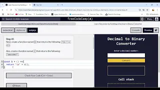 Learn Recursion by Building a Decimal to Binary Converter Step 45 freeCodeCamp org