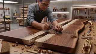 Crafting a $5,000 High-End Furniture Piece from a Dead Tree Trunk