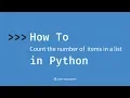 How to count the number of items in a list in Python