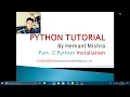 Python downloading Installation in Hindi Hemant Mishra Python Tutorial Part 2