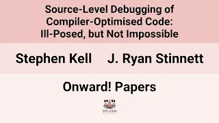 Onward Papers24 Source-level debugging of compiler-optimised code ill-posed but not impossible