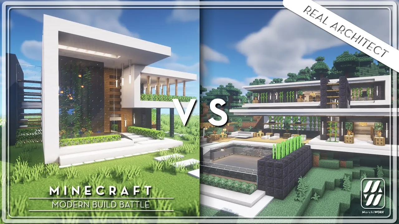 Minecraft: Modern House Build Battle Timelapse