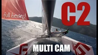Joyriding the C2 catamaran with Luke  Multicam with commentary