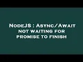 NodeJS not waiting for promise to finish