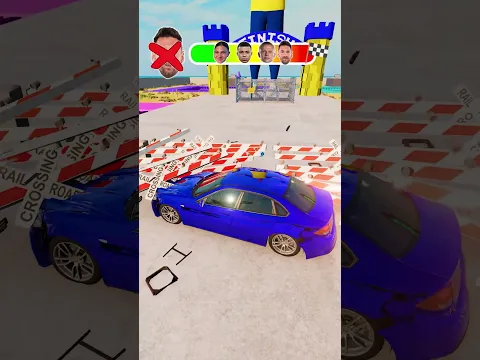 🤩CR7 Vs Messi Vs Haaland Vs Mbappe Vs ScoobyDoo⚡Mini Cars Challenge! #simulator #shorts #beamngdrive