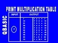 QBasic program to Print Multiplication Table Multiplication Table in QBasic QBasic Tutorial