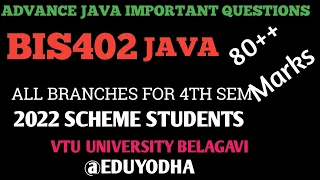 Advanced Java Important Questions Vtu BIS402 advance java 80 marks