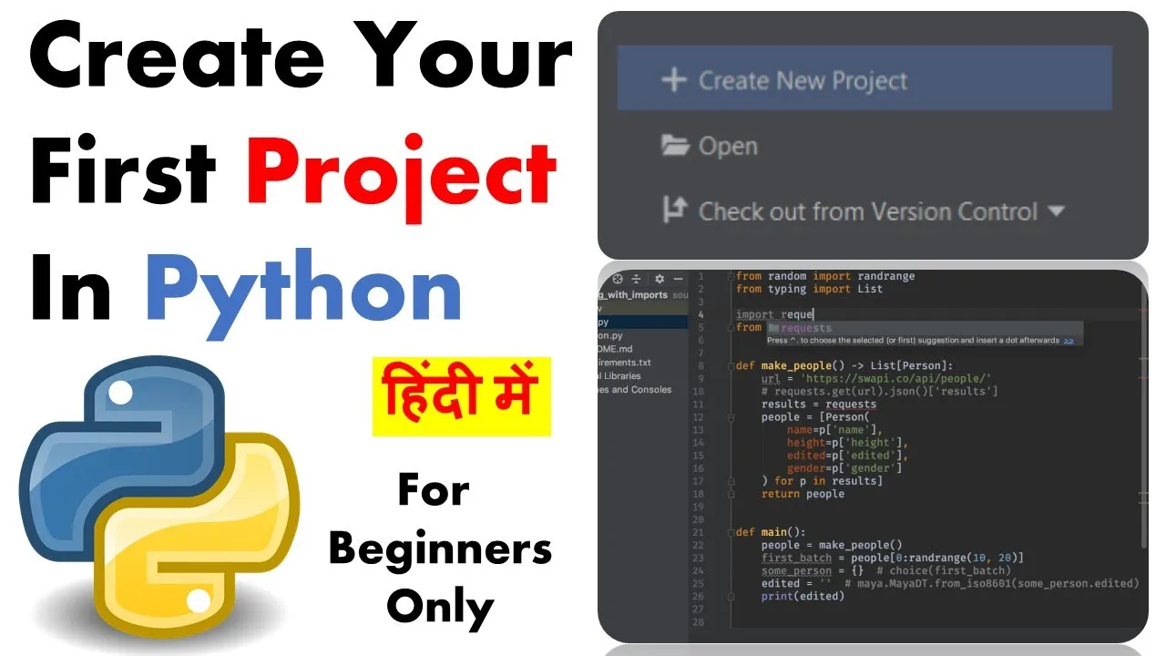 Python in Hindi: Setup Python in your PC and Create Your First Project