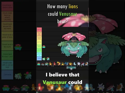 How many lions can Venusaur beat? #unknownpokemonfacts #pokemonvslions #pokemondiscussion #pokemon