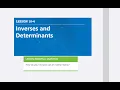 Inverses and Determinants Lesson 10-4