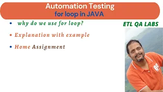 Automation Testing for loop in Java Simple explanation with example