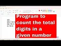 Python Program 25 PYHTON PROGRAM TO COUNT NUMBER OF DIGITS IN A NUMBER