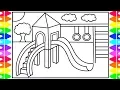 How to Draw a Playground for Kids Playground Drawing Playground Coloring Pages for Kids