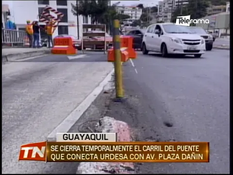 Se cierra temporalmente el carril del puente que conecta Urdesa con av. Plaza Dañin