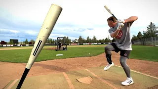 JT s first time swinging the Bonesaber Hybrid Baseball Bat Bros BP Sesh