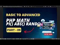 PHP Math PI ABS Rand and More Function Basic to Advanced PHP Full Course in Bangla Part 09