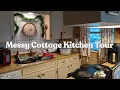 I made my tiny cottage kitchen COZY small messy kitchen tour