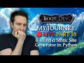 Build a Static Site Generator in Python - My Journey Through Boot dev LIVE PART 18