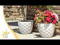 Sunnydaze 11 25 Ceramic Planter Set of 2 - White Honeycomb Pattern