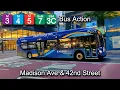 MTA NYCT Bus M5 SIM3C via Madison Avenue LFS HEV M3 Stopping M4 and BxM7 Buses 42 Street
