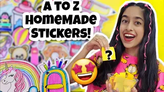 A to Z Homemade Stickers!!!🤩💕✨️ | Riya's Amazing World