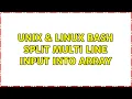 Unix Linux Bash split multi line input into array 3 Solutions