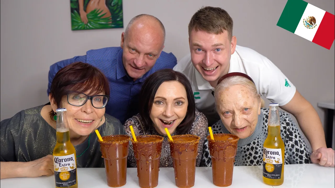 🇲🇽FAMILIA RUSA PROBANDO MICHELADA MEXICANA por PRIMERA VEZ | RUSOS PROBANDO COMIDA de MÉXICO