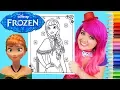 Coloring Anna Frozen Disney Coloring Book Page Prismacolor Colored Pencil KiMMi THE CLOWN