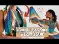 Corner to Corner C2C Crochet Scarf - SOCK YARN Beginner Bias Wrap Free Pattern DIY Tutorial