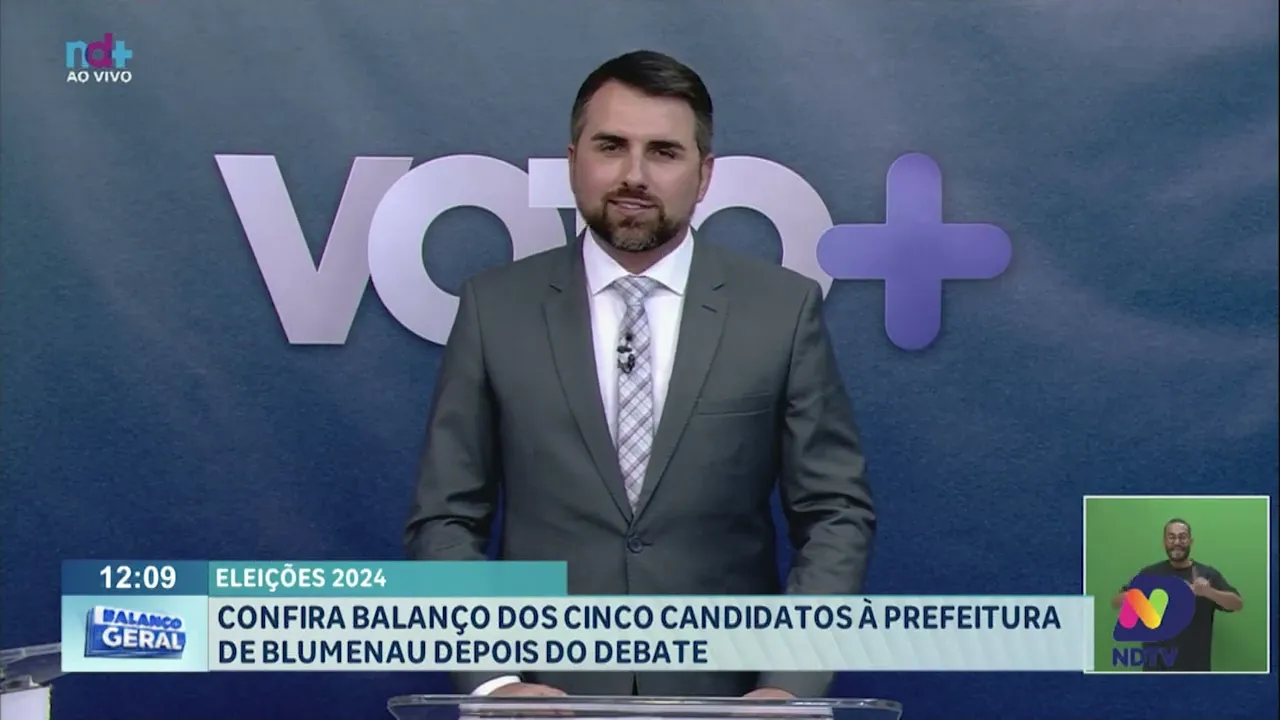 Primeiro debate realizado pela NDTV reuniu os cinco candidatos a Prefeitura de Blumenau