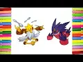 Pokemon coloring pages Mega Alakazam Mega Gengar