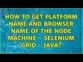 How to get platform name and browser name of the node machine - selenium grid