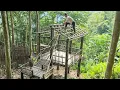 Full video: bamboo hut design and construction of ladder - roof