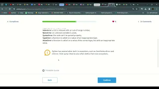 25 Exceptions Python Intermediate Sololearn