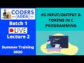 and Tokens in C Programming Summer Training Batch 1 Live Lecture CodersAdda