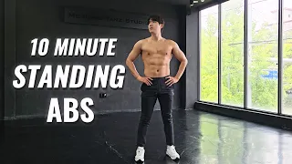 10 MIN STANDING ABS Workout | Fat Burn | 10분 서서하는 복근 운동 (지방 연소)