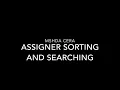 MS A CERA Training - Assigner Sorting and Searching