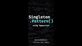Design Pattern Singleton-Pattern using Typescript explained in 1 minute in Urdu Hindi