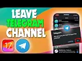 how to leave Telegram channel TECH ON
