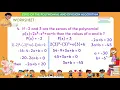 Zero of the Polynomial and Division Algorithm - Worksheet Level2